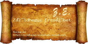 Zöldhegyi Erzsébet névjegykártya